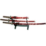 ORNAMENTAL SET KATANA-WAKIZASHI-TANTO RED