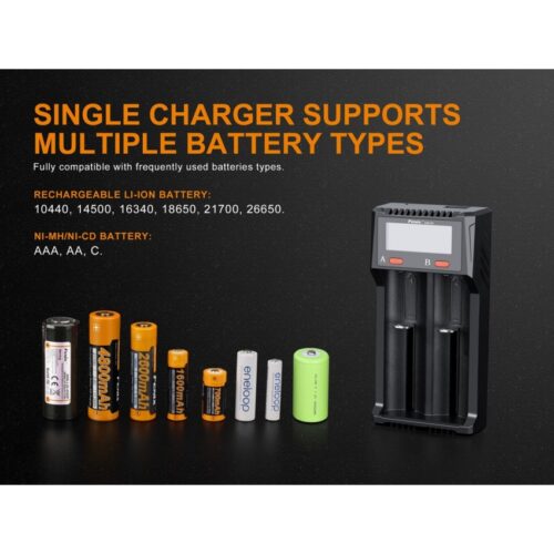 ARE-D2 LCD battery charger with battery bank function (Fenix) KingArms.ee Chargers
